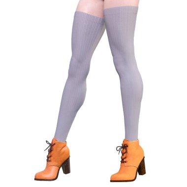 Güzel kadın bacakları yünlü tozluk ve yarım boncuk.