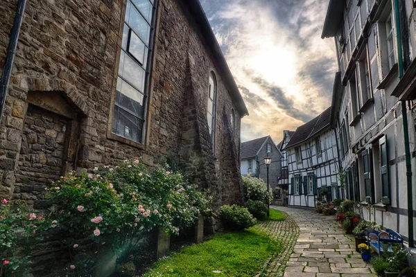 Estrada Centro Histórico Hattingen Região Vale Ruhr — Fotografia de Stock