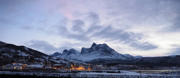 Salida Del Sol Ornes Norte Noruega — Foto de Stock