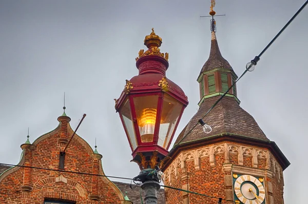 Historyczne Latarnia Ratuszu Duesseldorf Niemczech — Zdjęcie stockowe