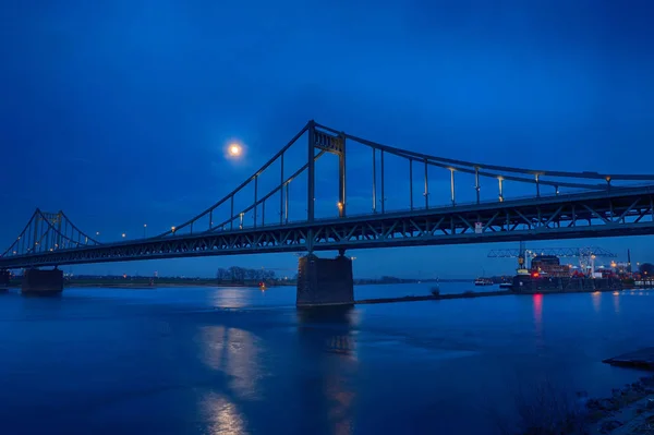 Ponte Riferimento Sul Reno Uerdingen Germania — Foto Stock