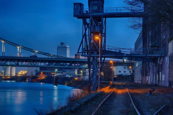 Blick Den Rheinhafen Krefeld Uerdingen — Stockfoto
