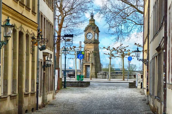 Duesseldorf Rhine Mesire Nın Tarihi Merkezine Aracılığıyla Görüntülemek — Stok fotoğraf