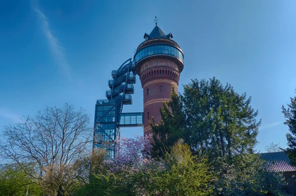 Primavera Antigua Torre Agua Muelheim Styrum Alemania — Foto de Stock