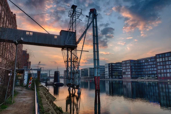 Duisburg Almanya Popüler Seyahat Hedef Inner Harbour Binalarda Mesire — Stok fotoğraf