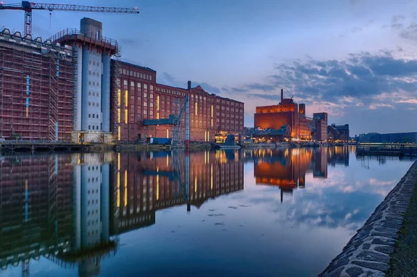 Panoramiczny Widok Wewnętrzny Port Duisburg Niemcy — Zdjęcie stockowe