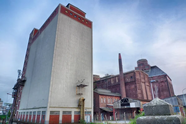 Antiguas Instalaciones Industriales Puerto Krefeld Uerdingen — Foto de Stock