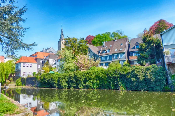 Almanya'da Essen Kettwig tarihi merkezi Panorama