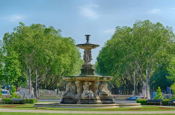 Fontaine Historique Sur Mile Commercial Duesseldorf Allemagne — Photo