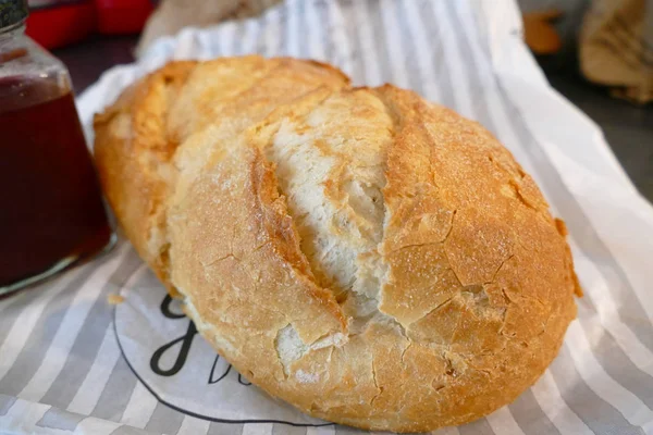 Taze Breton Beyaz Ekmek Somun — Stok fotoğraf
