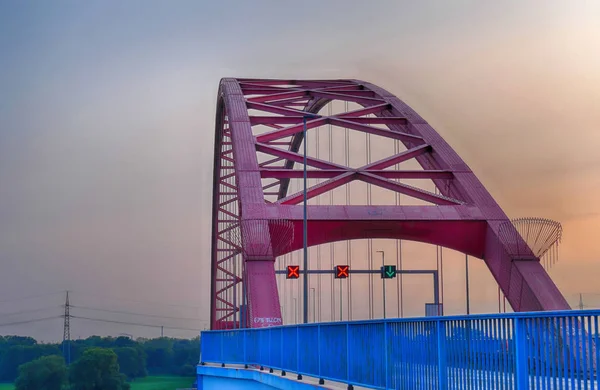 Nuevo Puente Sobre Rin Duisburg Hochfeld Alemania — Foto de Stock