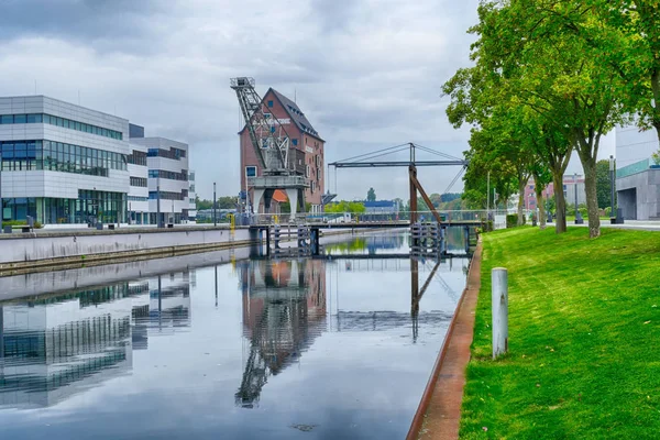 Canal Edificios Históricos Nuevos Kleve Alemania — Foto de Stock