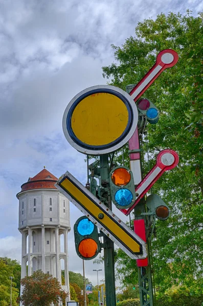 Old Water Tower Signal Railway Station Emden East Frisia Germany — Stock Photo, Image
