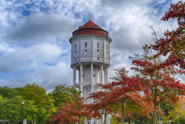 Storica Torre Dell Acqua Emden Autunno — Foto Stock