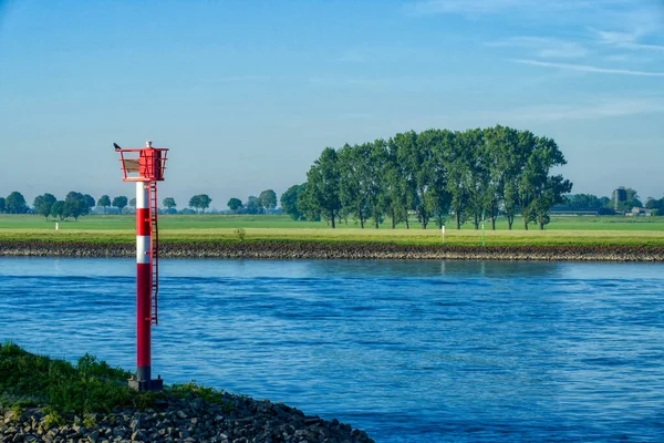 Typical River Landscape Rhine Emmerich Germany — Stock Photo, Image