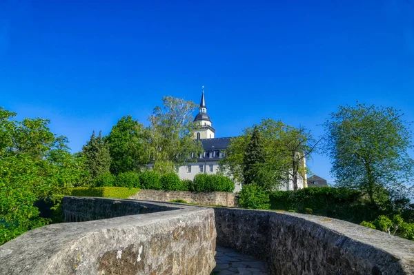 Abadía Castillo Una Montaña Siegburg Alemania — Foto de Stock