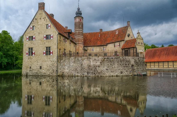 Vista Castillo Amarrado Medieval Luedinghausen Alemania —  Fotos de Stock