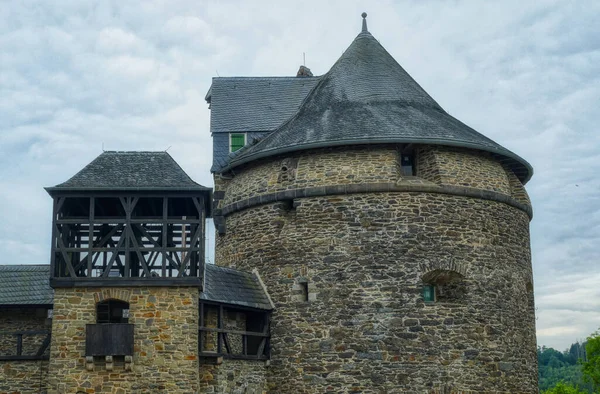 Башня Стена Средневекового Замка Городе Бург Реки Вуппер — стоковое фото