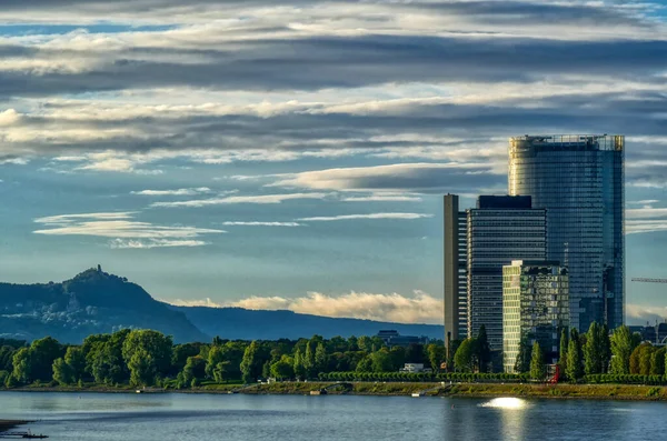 Rhen Och Siebengebirge Bergen Nära Bonn — Stockfoto