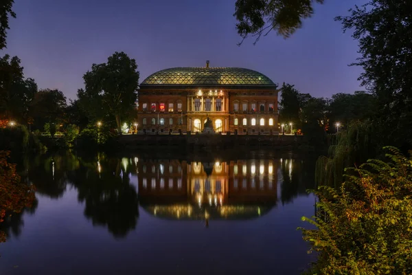 Historical Museum Public Park Dusseldorf Night — Stock Photo, Image