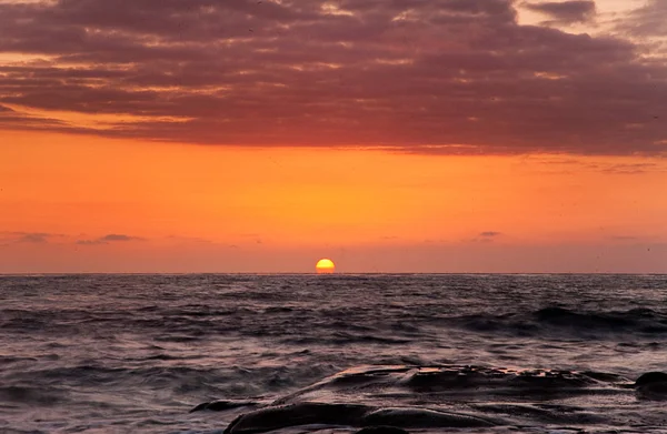 Puesta Sol Cala Jolla San Diego Una Tarde Verano Cielo — Foto de Stock