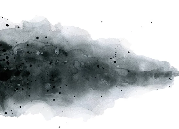 Чорно Білий Сірий Абстрактні Плями Блокують Акварельний Фон — стокове фото