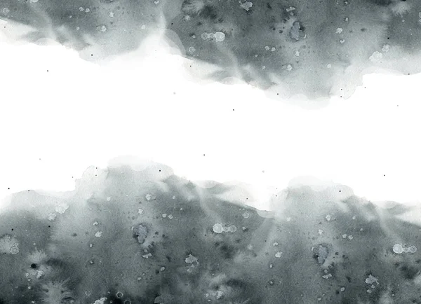 Чорно Білий Сірий Абстрактні Плями Блокують Акварельний Фон — стокове фото