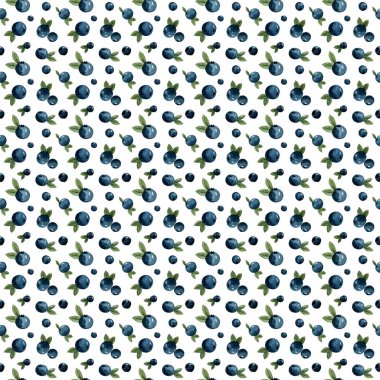 desen suluboya küçük çilek ve böğürtlen yaprakları ile