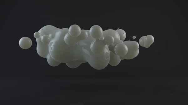 Абстрактная Иллюстрация Капель Жидкости Молока Нулевой Гравитации Летающего Потока Слияния — стоковое фото