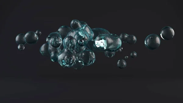 Mooie Illustratie Van Roze Waterdruppels Druppels Van Schoon Drinkwater Drijvend — Stockfoto