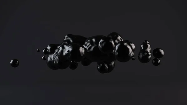 Όμορφη Απεικόνιση Σταγόνες Λάδι Μαύρο Σταγόνες Λάδι Επιπλέει Συνθήκες Έλλειψης — Φωτογραφία Αρχείου