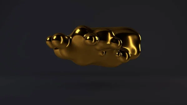 3D illustration of gold drops, abstract image of liquid, molten gold in zero gravity. The idea of beauty and freedom, wealth and prosperity. 3D rendering