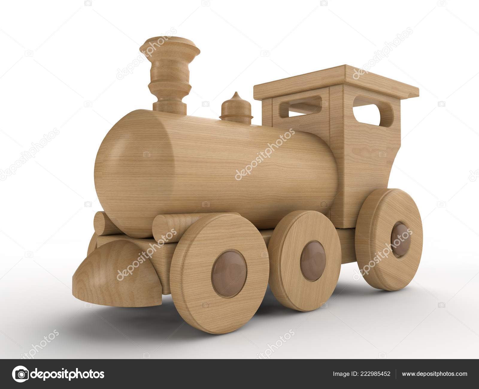 wooden train locomotive