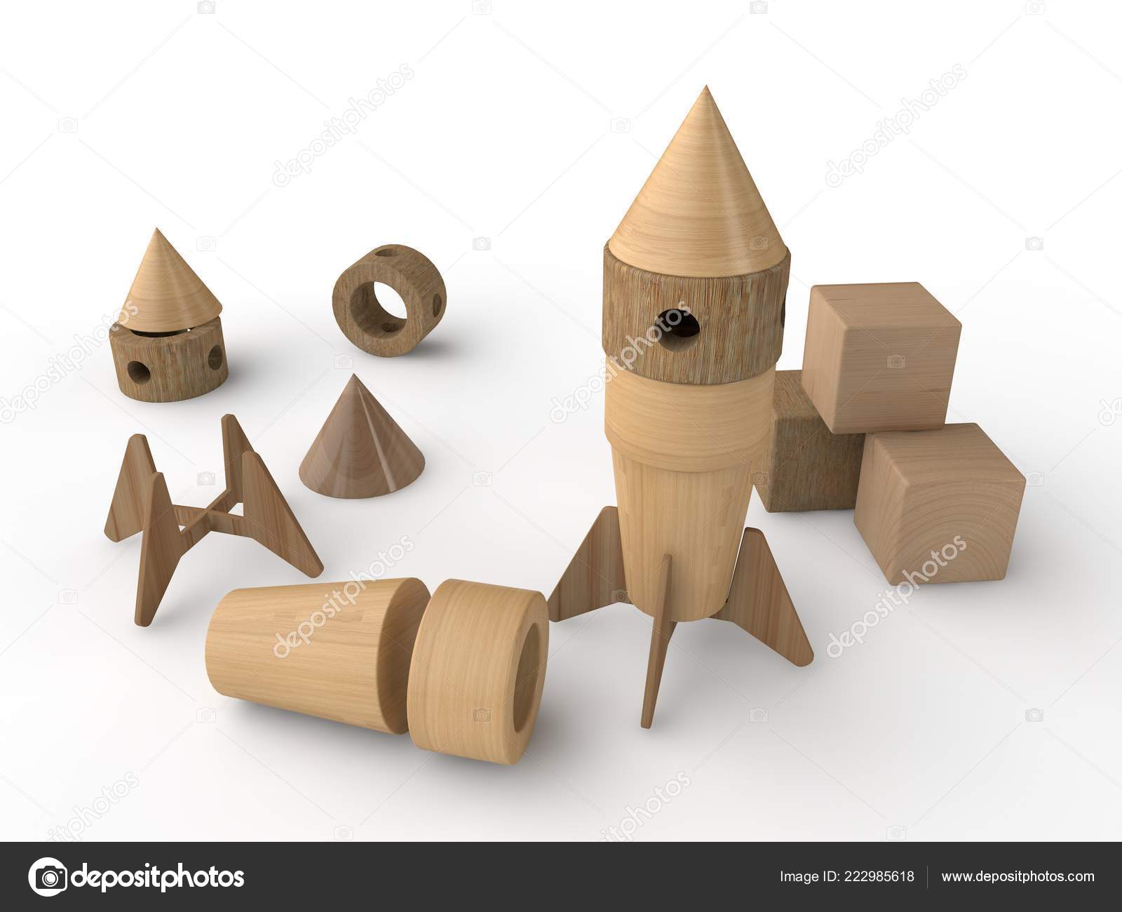 wooden space rocket