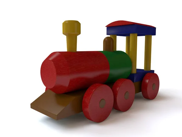 Illusztráció Fajáték Vonat Toy Elemekkel Közlekedési Tervező Gyermekkori Ajándék Fejlődés — Stock Fotó
