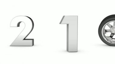 Araba tekerlek ve Navigator PIN görünümünü tarihi 2019 yılında 3D animasyon.