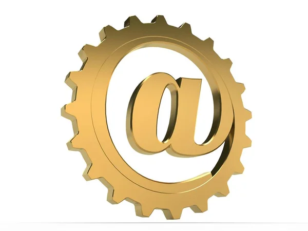 Dog Image Metal Mail Symbol Made Metal Gold Silver Iron — Stock Photo, Image