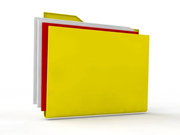 Envelope Amarelo Símbolo Mail Com Branco Aninhado Arquivo Vermelho Ideia — Fotografia de Stock