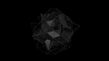 3D zonklayan polihedron animasyon. Alfa kanalı mevcuttur.