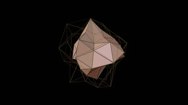 Illustration Pink Crystal Irregular Shape Low Polygonal Abstract Figure Black — Stock Photo, Image