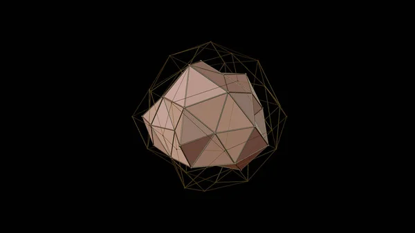 Απεικόνιση Του Ροζ Κρύσταλλο Ακανόνιστο Σχήμα Πολυγωνικό Αφηρημένη Χαµηλή Μαύρο — Φωτογραφία Αρχείου