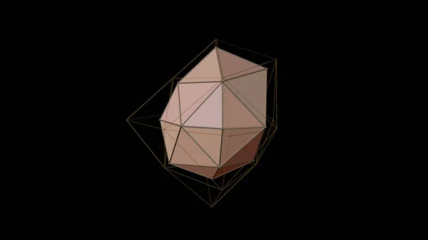 Illustration Pink Crystal Irregular Shape Low Polygonal Abstract Figure Black — Stock Photo, Image