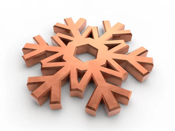 Εικόνα Εικόνα Του Πολύτιμο Μεταλλικό Snowflake Ροζ Κρυσταλλική Δομή Σύμβολο — Φωτογραφία Αρχείου