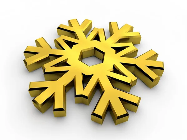 Illustratie Afbeelding Van Kostbare Metalen Sneeuwvlok Golden Kristalstructuur Symbool Van — Stockfoto