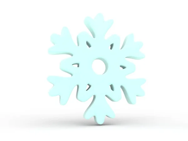 Illustratie Afbeelding Van Een Blauwe Sneeuwvlok Kristalstructuur Symbool Van Koude — Stockfoto