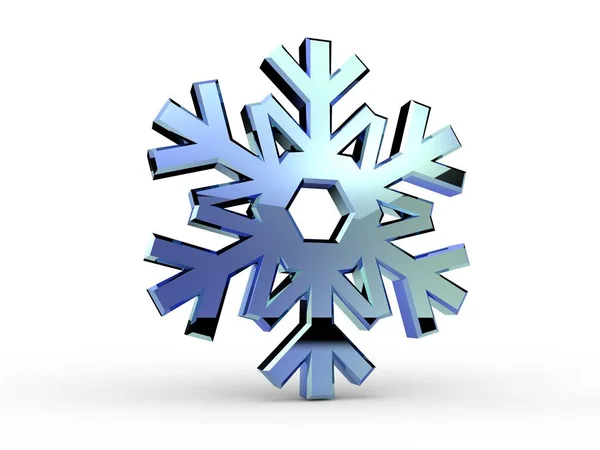 Illustration Image Blue Metallic Snowflake Blue Tides Crystal Structure Symbol — Stock Photo, Image