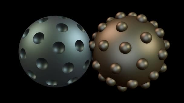 Animation Two Rotating Balls Alpha Channel Available — Stock Video