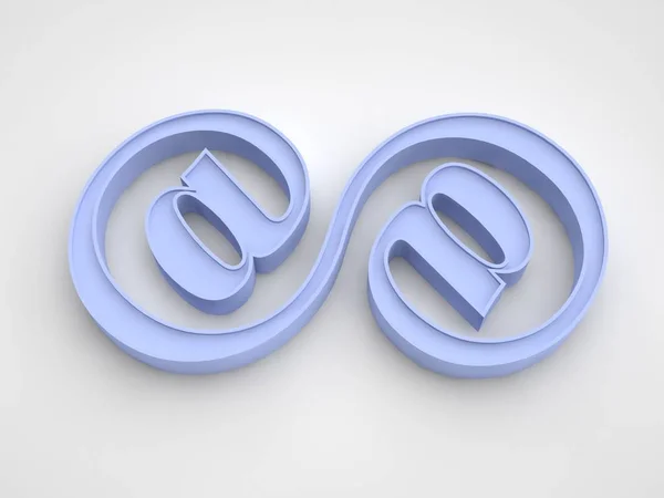 Obrázek Modrého Nekonečna Znak Sestávající Dvou Propojených Znamení Mail Symbolu — Stock fotografie