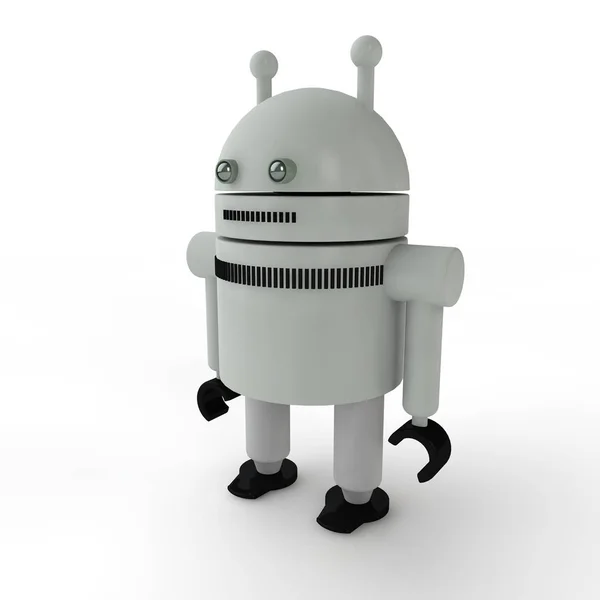 Hermosa Imagen Robot Humanoide Símbolo Del Mal Oro Metal Verde —  Fotos de Stock