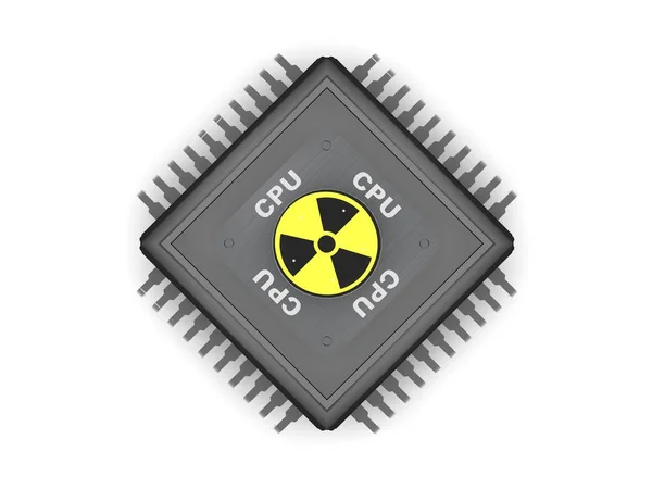 Kép Fekete Cpu Fém Névjegyekkel Sugárzás Szimbólum Szimbólum Kernel Power — Stock Fotó